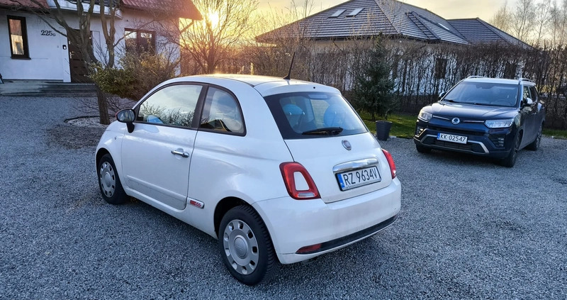 Fiat 500 cena 34900 przebieg: 58525, rok produkcji 2018 z Rychwał małe 16